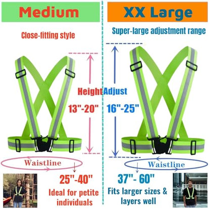 Adjustable Reflective Safety Vest-360° Silver Straps for Cycling,Construction - color: 1pc-yellow, size: Medium