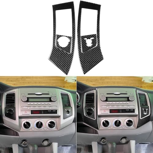 NVCNX Real Premium Carbon Fiber for Toyota 2nd Gen Tacoma Accessories 2005-2011 2006 2007 2008 2009 2010 Car Dash Center Air Vent Panel Cover Interior Trim Thick Overlay Sticker Decal 4PCs - Style C - color: Dash Central Air Vent Panel Trim C - for 2005-2