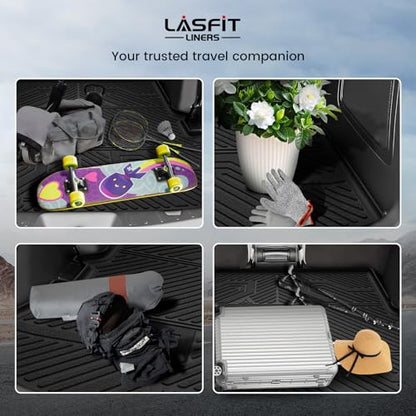 LASFIT Trunk & Backrest Mat for Ford Explorer 2011-2019, Custom Fit All Weather Protector TPE One-Piece Design Easy Installation Trunk with Seatback Mat, 1pc Black - style: 3) Explorer 6&7 Seats| 11-19 | Cargo&Seatback