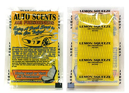 Individually Wrapped - Professional Car Air Freshener Pads - Remove Smells & Add Ambience (15 Per Pack) (Lemon Squeeze) - color: Lemon Squeeze