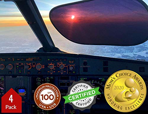 Car Window Shades - Certified 99.79% UVA & 99.95% UVB Sun Protection. Award Winning car Sun Shade for Side Windows. 4 Pack Semi Transparent 20" x 12" - Car Accessories Interior by Kinder Fluff - color: 4x Semi-Transparent (Darker Shades), size: 20x12in (5