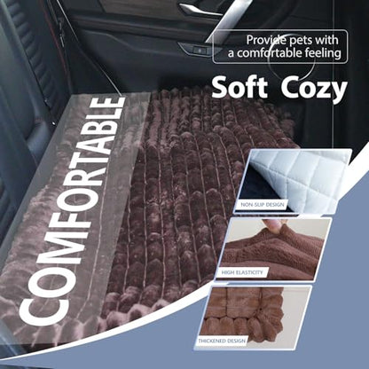 Dog Car Seat Waterproof Bed Cover Non-Slip Car Back Seat Soft and Comfortabl Pet Bed Mat Car Blanket for Travel Backseat Extender Seat Covers Dog Bed for Cars Trucks and SUVs (Dark Brown 23.6” x 51”) - color: Waterproof Dark Brown Cover