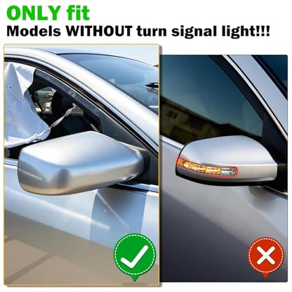 Moonlinks Mirror Cover Replacement Compatible With Nissan Altima 2.5L 2007 2008 2009 2010 2011 2012, Silver Right Passenger Side Clip-on Mirror Cap WITHOUT Turn Signal, Replace for 96301-JB13E(Silver) - color: Right Silver
