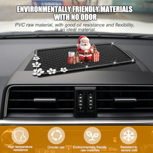 HZEL Bling Car Dashboard Non Slip Mat, Crystal Rhinestone Vehicle Dash Grip Pad Pad for Phone Sunglasses Electronic Devices, Diamond Sticky Automotive Gripping Mat Accessories, Universal Fit (Daisy) - size: Rhinestone+Daisy