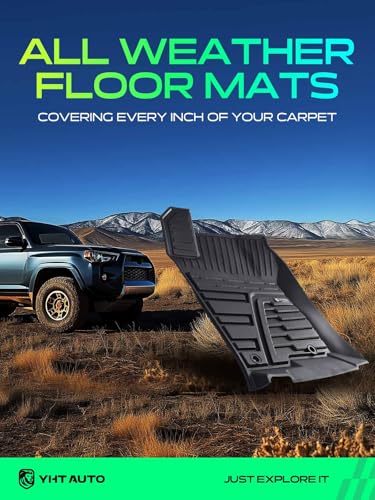 YHTAUTO Floor Mats Fit 2013-2024 Toyota 4Runner & 2014-2023 Lexus GX460, TPE All Weather Floor Liner Odorless Custom Fit Car Mats Liner, 1st & 2nd Row, Set of 3 - size: For 2014-2022 Gx