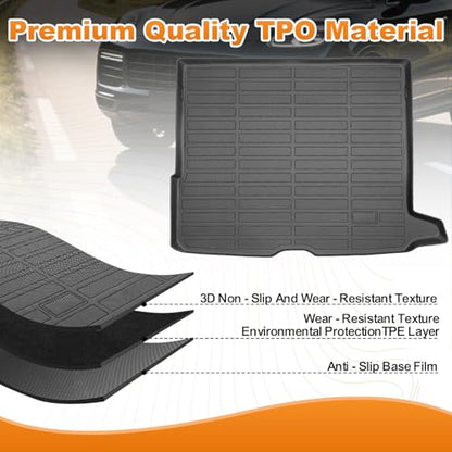 Trunk Liner for Mercedes Benz GLC 2023 2024 2025 3D Custom Fit All-Weather TPE Material Waterproof Car Cargo Liner Mat, Black - color: GLC 2023-2025