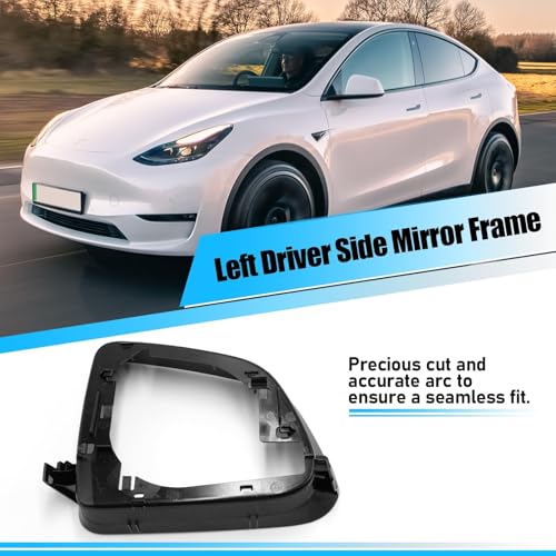 Jaronx Compatible with Tesla Model Y Side Mirror Cover Housing 2018-2025, Left Driver Side Door Wing Rearview Mirror Frame Cover Compatible with Tesla Model Y Accessories - size: Model Y Left