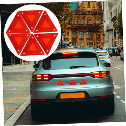 BESTOYARD Triangle Reflector Warning Sign 10-Pack Portable Car Safety Reflectors Emergency Reflective Warning for Trucks and Vehicles