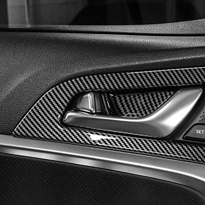 Car Inner Door Panel Strip Trim Cover Compatible with Genesis G70 2019-2025, Auto Interior Upgrade Accessories(Carbon Fiber Pattern)