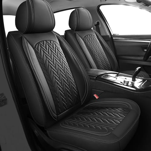 MIROZO Front Seat Covers,2PCS Seat Covers for Car Waterproof Vehicle Seat Cover Automotive Seat Covers Car Seat Protector Seat Cover Set for Cars SUV Pick-up Truck Sedan(2PCS Front, Black) - color: Black, size: 2PCS Front