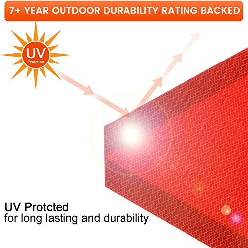 3 Pieces Slow Moving Vehicle Sign Triangle with Reflective Tape Plastic Sign Diamond Grade Reflective for Golf Cart Cars, 14 x 12 Inch(Red and Orange)