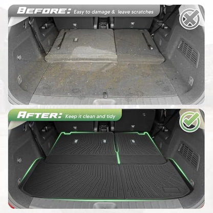 Cartist Floor Mats and Cargo Liner Fit for Nissan Pathfinder 7 Seats 2022-2026 All Weather TPE Floor Mat Pathfinder Accessories Heavy Duty Carpet Protection (Trunk Mat with Backrest Mat+Floor Mats) - size: 5)Nissan Pathfinder 7【22-26】Full set