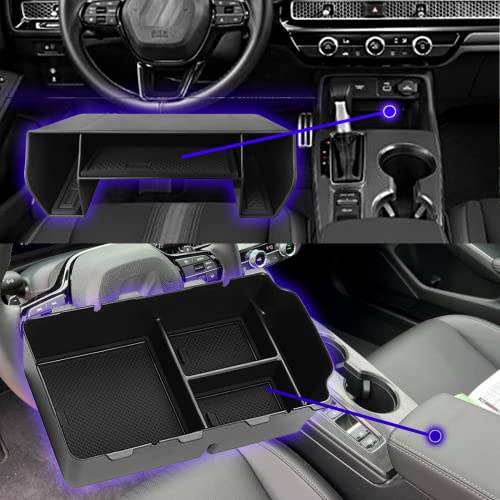 2024 2025 2026 Civic Center Console Organizer Tray for 2023 2022 Honda Civic 11th Gen Sedan Hatchback LX EX Sport 2022 Accessories Civic 2023 Central Console Organizer Insert Tray(2pcs) - style: Civic console big-2pcs