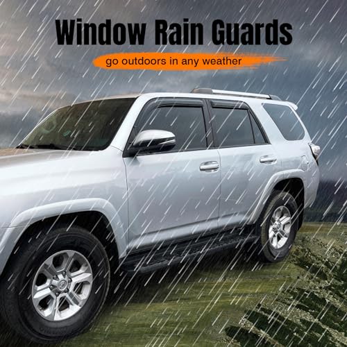 Tape on Window Visor Deflectors, Compatible with 1995-2005 GMC Jimmy Chevrolet Blazer 1996-2001 Oldsmobile Bravada 1998-2001 GMC Envoy, Acrylic Smoke Slim Style Window Rain Guards, Side Vent