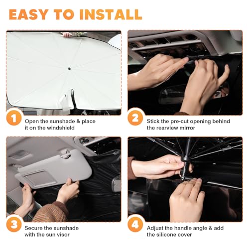 KUST Sun Shade Umbrella for BMW X3 2018-2025 2026 | Custom Fit Windshield Sunshade | Foldable Sunshade with Bendable Handle | Blocks Heat & UV Scratch Resistant Keep Your Car Cool Sunshield - size: For X3 18-26