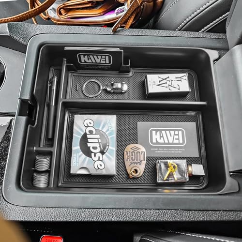 HGWEI Center Console Organizer Compatible with Honda Pilot 2023 2024 2025 2026 and Ridgeline/Passport 2024 2025 2026 Interior Accessories Insert Armrest Storage Box Tray, Black - color: black