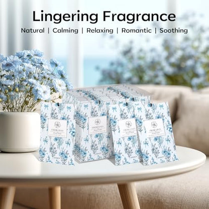 MYARO 20 Packs Fresh Linen Sachets for Drawer and Closet, Long-Lasting Sachets Bags Air Freshener Fresh Scents, Potpourri Bags Home Fragrance for Lover - color: Linen Fresh