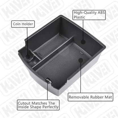 HGWEI Center Console Organizer Compatible with Hyundai Kona 2018 2019 2020 2021 2022 2023 Interior Accessories, ABS Armrest Storage Box Glove Container Insert Tray (Not for Kona EV)