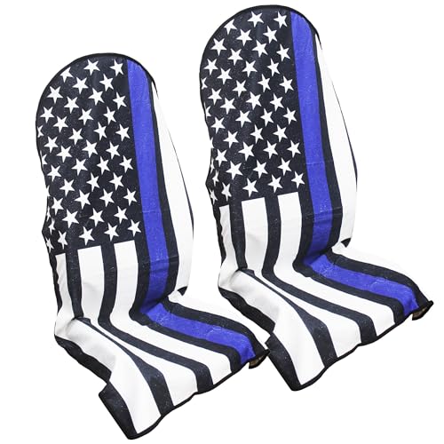 Waterproof Car Seat Cover for Front Seats, Protector for Cars SUVs Trucks, Sweat Towel Seat Covers Bucket for Gym,Workout,Beach,Hiking,Running and Swimming (American Flag Black, 2PCS) - color: American Flag Black, size: 2PCS Front Seat Towel