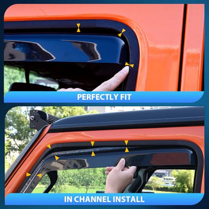 Nilight in Channel Rain Guards for Nissan Pathfinder 2022 2023 2024 2025 2026, Inside Window Visors, Low Profile Wind Deflectors for Rain & Fresh Air Ventilation, Smoke Tinted, 4PCS - size: Nissan Pathfinder 2022-2026