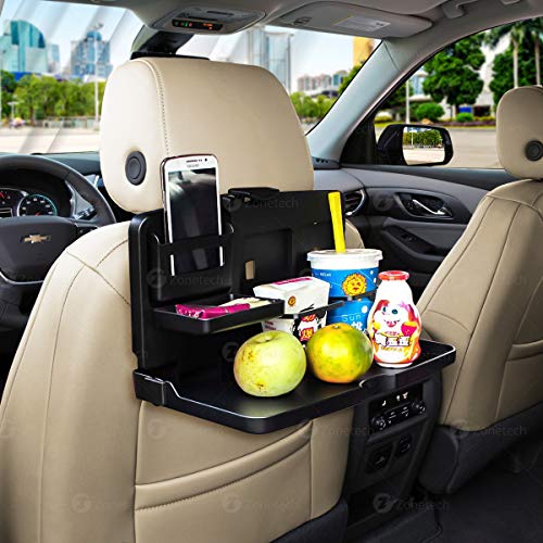 ZONETECH Multi-Functional Portable Foldable Car Backseat Tray Desk - Black Vehicle Table for Food, Meal, Snack, Laptop - Stay Organized When on The Go (1-Pack) - color: 1-Pack