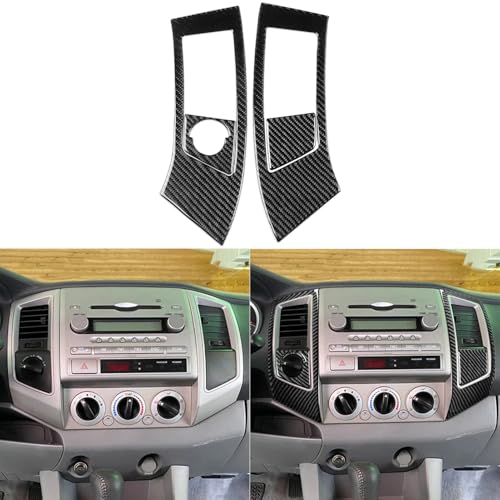 NVCNX Real Premium Carbon Fiber for Toyota 2nd Gen Tacoma Accessories 2005-2011 2006 2007 2008 2009 2010 Car Dash Center Air Vent Panel Cover Interior Trim Thick Overlay Sticker Decal 4PCs - Style D - color: Dash Central Air Vent Panel Trim D - for 2005-2