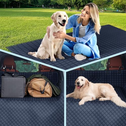 SUV Cargo Liner for Dogs Car Seat Cover Waterproof Non-Slip Car Seat Protector for Dogs Cargo Cover with Bumper Flap Protector for Cars, SUV and Truck, Universal Cargo Mat, 90"x55" - size: 55" x 90"