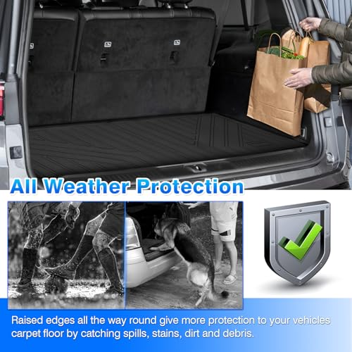Cartist Cargo Mat for Jeep Wagoneer 2022 2023 2024 2025 2026 Trunk Mat Behind The 3rd Row TPE All Weather Cargo Liner for Wagoneer Accessories Anti-Slip - size: 6)Jeep Wagoneer【2022-2025】