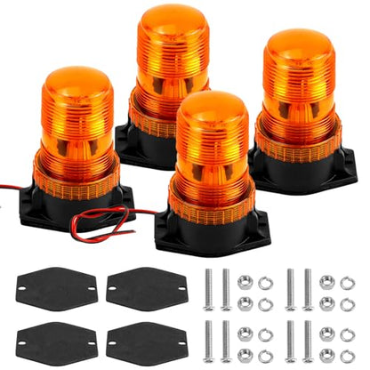 QWORK Amber Led Strobe Lights, 4 Pack Warning Emergency Flashing Beacon Lights - size: 4 Pack