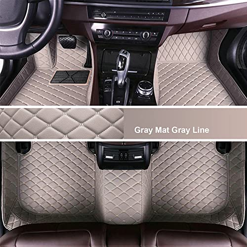 Custom Personalized Floor Mats for Cars - Luxury Full Coverage All Weather Mats, Anti-Slip Leather Mat Set, Fit for 99% of Cars, SUVs & Trucks (Gray, A-Diamond) - color: Gray Mat Gray Line, size: A-Diamond
