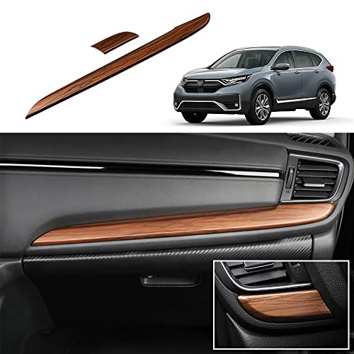 for CRV 2017-2021 2PCS ABS Peach Wood Grain Center Consoles Dash Board Panel Cover Trim Sticker Interior Decoration Mouldings Accessories for Honda CR-V CRV 2017 2018 2019 2020 2021 - color: Dash Board Panel Cover