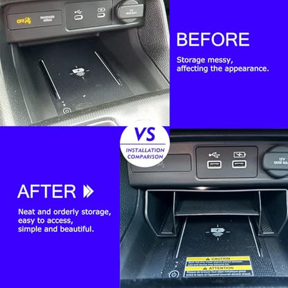 2025 2026 Civic Double Center Console Organizer Tray for 2022-2026 Honda Civic 11th Gen Sedan Hatchback LX EX Sport 2025 Accessories Civic 2026 Central Console Organizer Insert Tray(2pcs) - style: Double Box-2pcs
