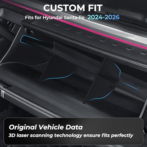 Glove Box Organizer Compatible with Hyundai Santa Fe 2026 2025 2024, Interior Accessories Glove Box Compartment Insert Storage Dividers for 2024-2026 Santa Fe, Black - style: 10) Fits for 2024-2026 Santa Fe