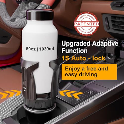 Cup Holder Expander (Adjustable Holder & Base, Auto-Fit Hold, One Button Open), Car Cup Holder Expander for Yeti, Hydro Flask, Nalgene, Owala, Bottles in 2.6"- 4.8" (Light Black, 2 Pack) - color: Light Black, size: 2 Pack