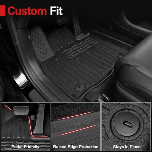 Floor Mats for 2026 Hyundai Palisade 7/8 Seat (Only Gas), All Weather TPE Black Cargo Mat with 3rd Seat Back Cover and Lower Trunk Mat for 2026 Hyundai Palisade Calligraphy Accessories - size: For Hyundai Palisade Gas Floor Mats Set 2026