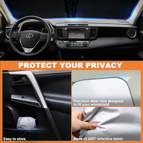 2026 Upgrade Front Windshield Sunshade fit for Toyota RAV4 2013-2018 Reflector Foldable Car Shade Automotive Windshield Sunshades for Toyota RAV4 Windshield Sun Shade |Keeps Your Vehicle Cool| - size: Fit for Toyota RAV4 2013-2018