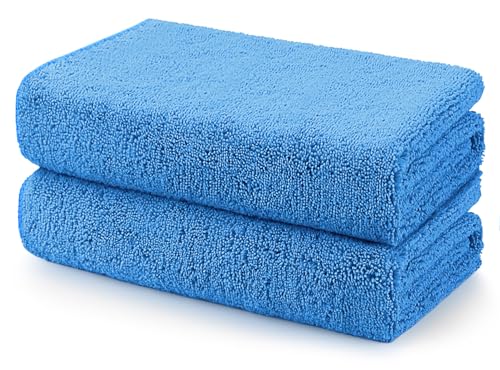 HOMEXCEL Car Drying Towels, 2 Pack Professional Microfiber Towels for Cars, Scratch-Free, Highly Absorbent Drying Towel for Cars, SUVs, RVs, Trucks, and Boats, 31 x 24 inch, Blue - color: Blue