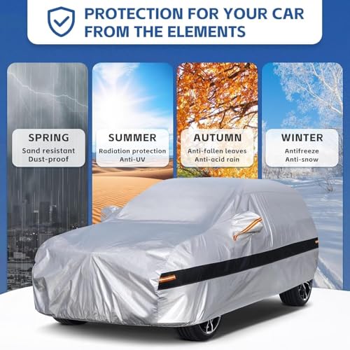 10 Layers SUV Car Cover Custom Fit for Toyota 4Runner (2002-2025) Waterproof All Weather for Automobiles, Full Cover Rain Sun UV Protection.Silver - size: Custom fit for Toyota 4Runner