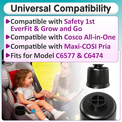 2Pcs Cup Holder Compatible with Safety 1st EverFit & Grow and Go, Compatible with Maxi-COSI Pria, Cosco All-in-One Car Seat (Model C6577 & C6474), Durable PP Injection Molded