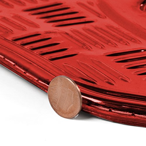 BDK Red All Weather Heavy Duty Car Floor Mats Interior Liners for Auto Van Truck SUV, Fits Front & Rear - color: Metallic Red