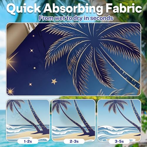 2 Pack Car Seat Towel Covers, Sweat-Proof Microfiber Seat Protectors for Gym, Running, Beach & Workout, Breathable Quick-Dry, Machine Washable, Starry Palm Sea Print, Universal Fit - color: Starry Palm Sea