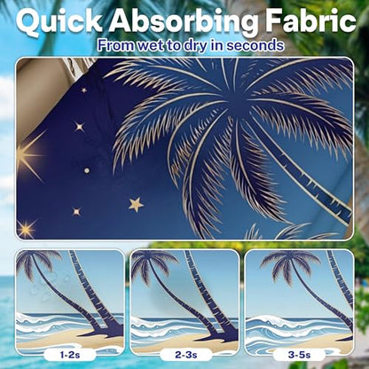 2 Pack Car Seat Towel Covers, Sweat-Proof Microfiber Seat Protectors for Gym, Running, Beach & Workout, Breathable Quick-Dry, Machine Washable, Starry Palm Sea Print, Universal Fit - color: Starry Palm Sea