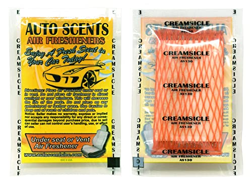 Individually Wrapped - Professional Car Air Freshener Pads - Remove Smells & Add Ambience (15 Per Pack) (Creamsicle) - color: Creamsicle