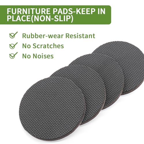 Non Slip Furniture Pads 16 PCS 3'' Round - Anti Slip Furniture Pads - Self Adhesive Rubber Feet Furniture Feet - Chair Leg Floor Protectors - Keep Furniture in Place - size: Round 3 inch 16PACK