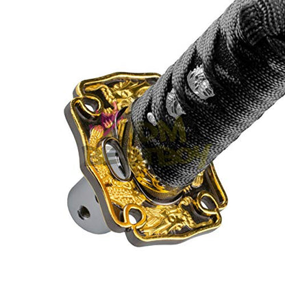JDMBESTBOY Samurai Sword Black Shift Knob Shifter Alloy Katana with Adapters Universal 26cm - color: Black, size: 26cm