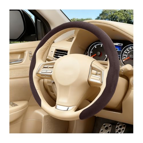 Car Steering Wheel Cover, Comfortable Non-Slip Vehicle Steering Wheel Guard, Scratch-Resistant Automotive Interior Decoration Accessories, Universal for Automobile RV Truck (Coffee Brown) - color: Coffee Brown