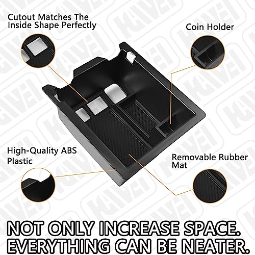HGWEI Center Console Organizer Compatible with Mazda CX-5 2017 2018 2019 2020 2021 2022 2023 2024 2025 Accessories, Armrest Insert Tray Storage Coin Holder (Not for 2026), Black Trim