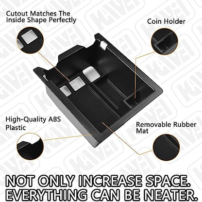 HGWEI Center Console Organizer Compatible with Mazda CX-5 2017 2018 2019 2020 2021 2022 2023 2024 2025 Accessories, Armrest Insert Tray Storage Coin Holder (Not for 2026), Black Trim