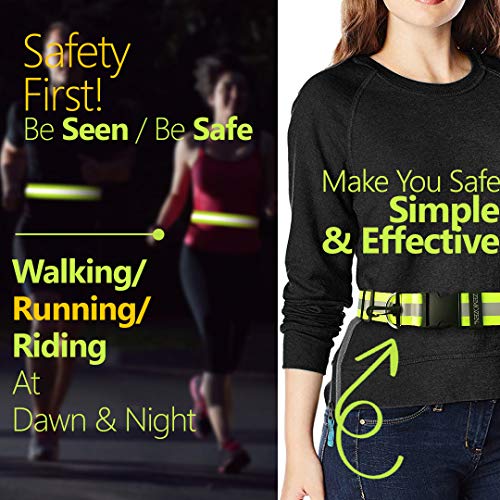 Reflective Sash for Walking at Night | High Visibility Reflectors Running Gear Women Safety Items Replaces Reflective running vest | Perfect for Dog Walking, Night Running & Cycling