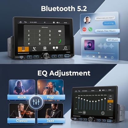Single Din Radio Car Stereo with Wireless/Wired CarPlay & Android Auto, 7'' Single Din Touchscreen with BT,Mirror Link,FM/AM/RDS,EQ,USB/Type-C,Rear View Camera,SWC,Mic - style: Dual USB & Bottom Buttons